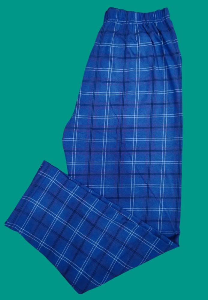 Pantaloni pijama bărbați albastru cu carouri, bumbac, Engros